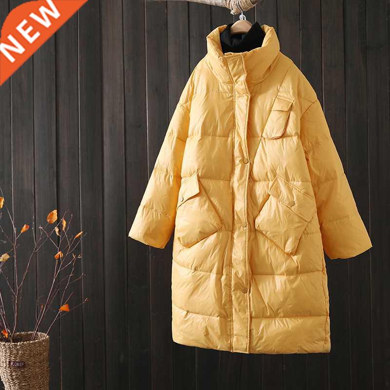 Winter Women Thick Warm White Down Long Jacket Casual Female