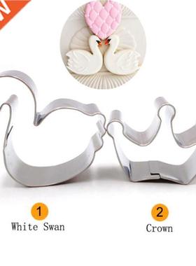 2pcs/set Stainless Steel Cookie Cutter Romantic Princess Cro