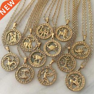 Necklace Constellations Male Female Popular Zodiac Twelve