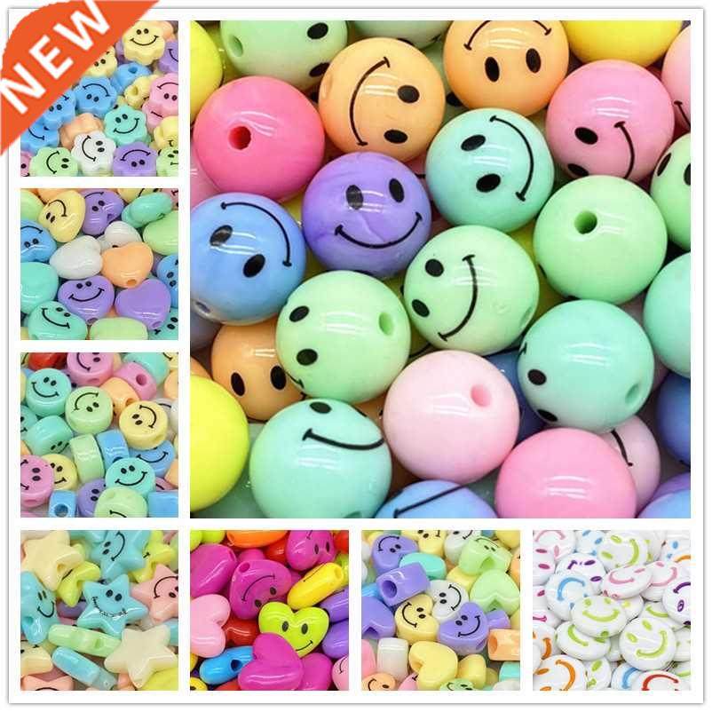 Fashion Smiley Face Beads Acrylic Loose Beads Jewelry Making