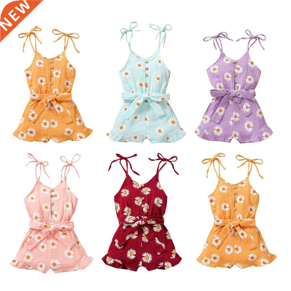 Toddler Baby Girl Daisy Flower Romper Jumpsuits Spaghetti St
