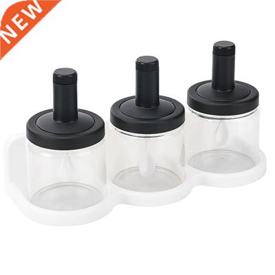Kitchen Jars For Spices Glass Cruet Seasoning Jar Set BBQ Pe