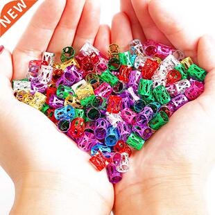 100pcs 8x9mm Mixed Beads Adjustable Hair Braids Dreadlock Be