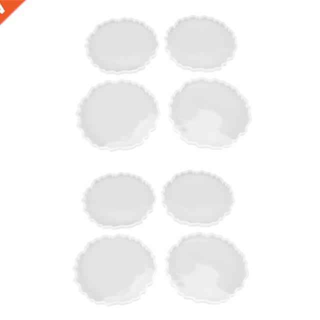 8 Pcs Silicone Agate Coaster Resin Casting Making Mold,Coast
