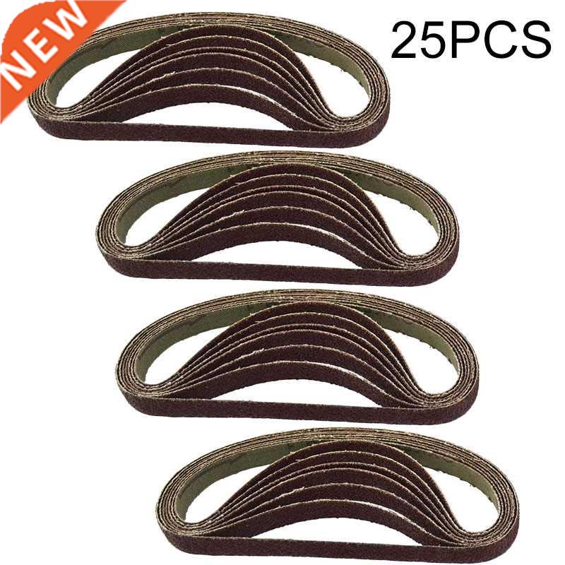 25Pcs 0x10mm Sanding Belts 60/80/100/120 Grit Sandpaper Ai