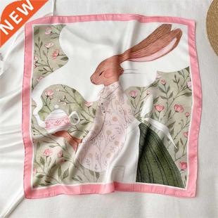 Square Scarf Small Silk Nec Print Satin Animal Fashion Women