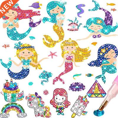 Big Gem 5D Diamond Painting Kit Cute Mermaid Princess Unicor
