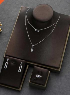 ndy Dainty Initial Necklace Earring Ring Bracelet Sets Stac