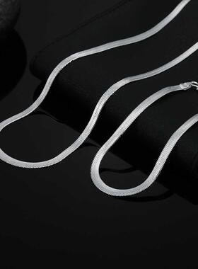 chrms 925 Silver 4MM Flt chin brcelets necklce set for