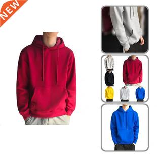 Warm Sweatshirt Comfy Soft Hoodie Drawstring Men Sol Casual