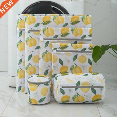 Flower Printing Zippered Mesh Laundry Bag Polyester Washing