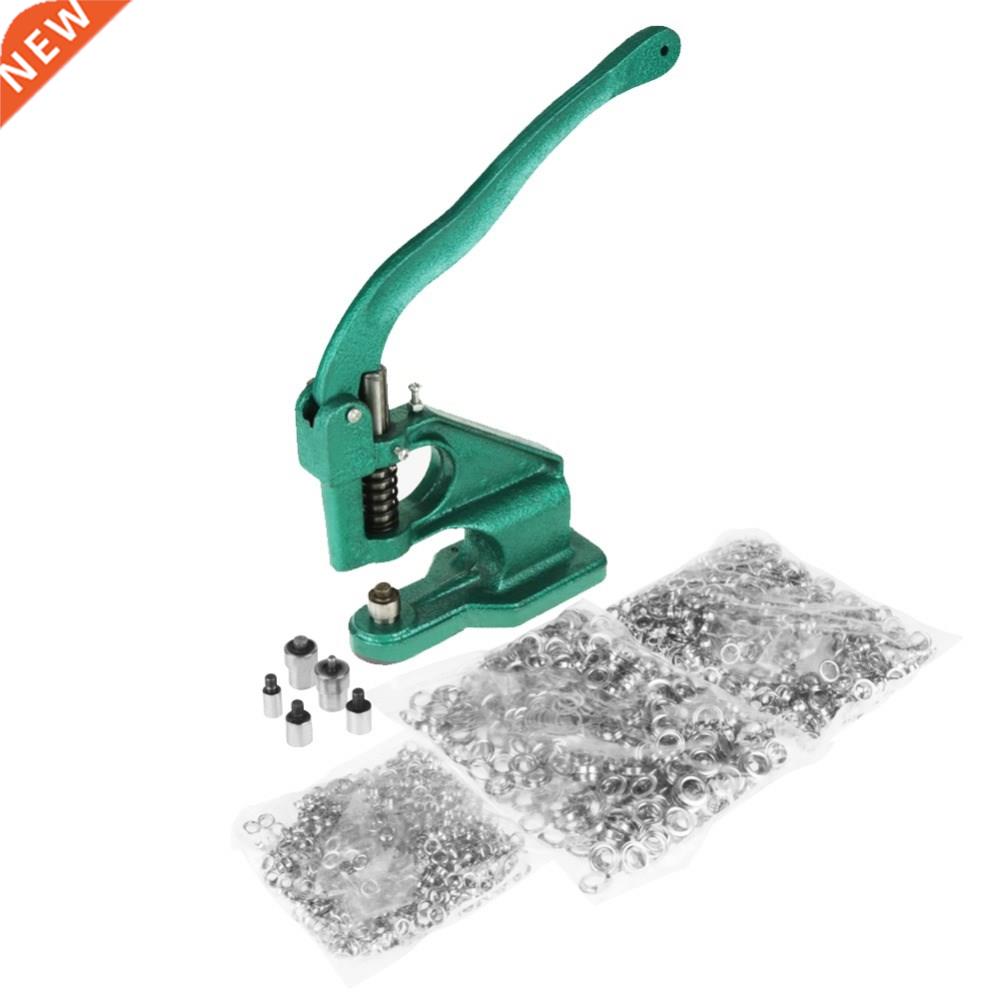Hand Press Grommet Eyelet Machine with 3 Dies And 1500pcs Gr