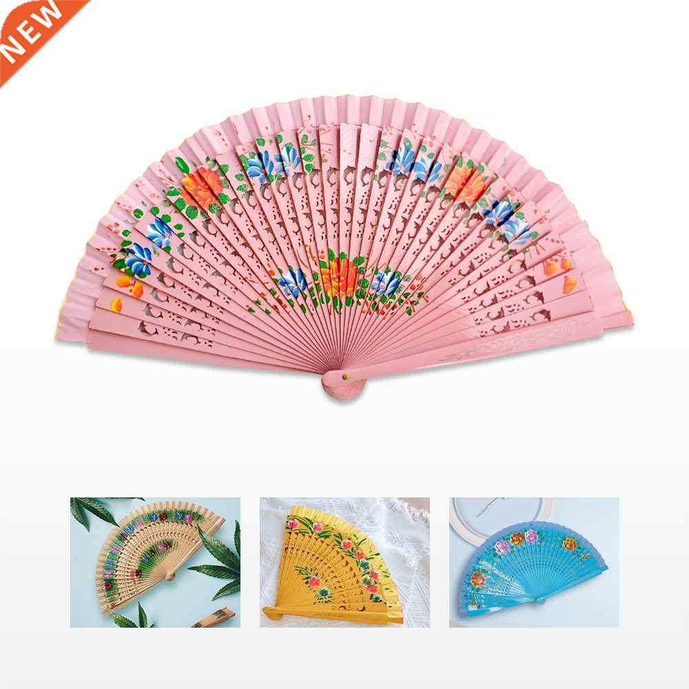 Folding Fan Wood Spanish Fan For Dancing Printing Hand Fold