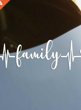 Family Heartbeat Die-Cut Vinyl Decal Car Sticker Waterproof