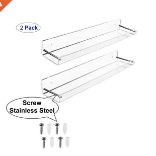 Shelves Floating Transparent Bathroom Shel 2Pcs Wall Acrylic