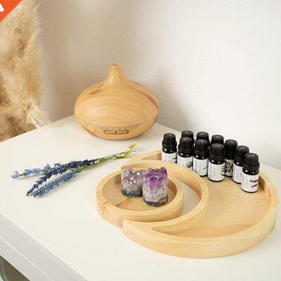 Wooden Serving Tray Rustic Tableware Dessert Dish Moon Sun S