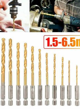 13/8/4/1Pcs HSS Titanium Coated Twist Drill Bit Hex Shank 1.