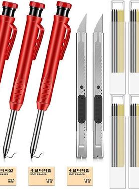 44 Pieces Solid Carpenter Pencils Set, with 36 Refills 2 Uti