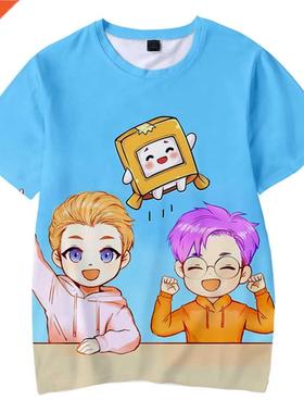 Lankybox 3D Prints Children T-shirts Fashion Summer Short Sl