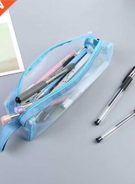 Multifunctional Staionery Case Coin Storage Mesh Pocket Clea