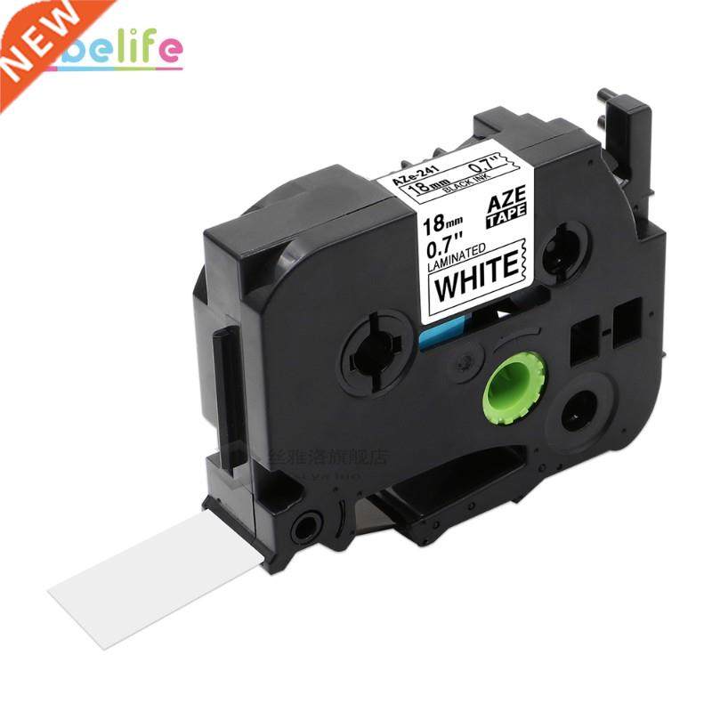 TZe-241 laminated label tape 18mm Black on White tz241 tze-1