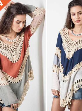 Women Blouse Plus Size Autumn Beach Kimono Lady Shirt Tops