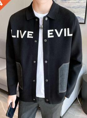 2021 Autun Winter Letter Knit Cardigan en's Sweater Long S