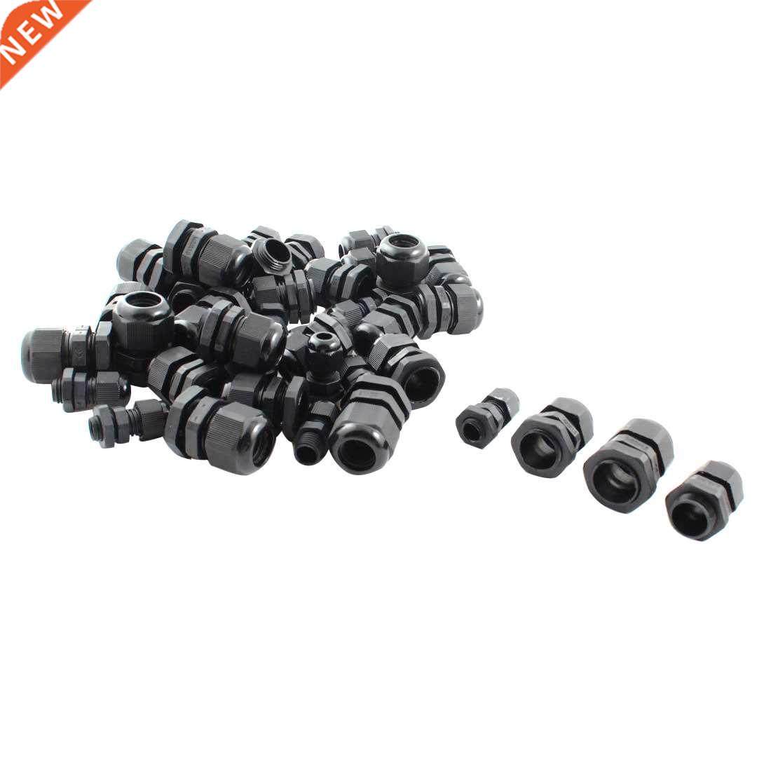 40Pcs M12 M18 M20 M22 Black Cable Gland