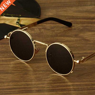 Classic Retro Steampunk Style Round Sunglasses for Men Women