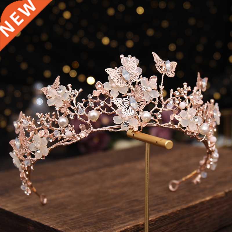 Bridal Crown Baroque Pearl Rhinestone Crown And Tiara Butter