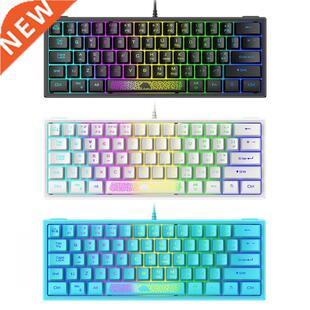 K61 60 Percent RGB Backlit Wired Keyboard 62 Keys Ergonomic