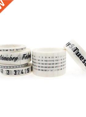 6 Rolls Washi Tape Set Calendar Day Week Month Number Journa