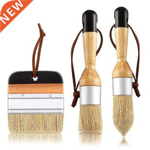 3 Pcs/Set Ergonomic Handle Chalk Wax Paint Brushes Bristle S