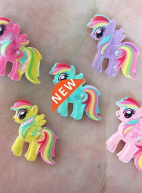 10PCS Resin Hand-paint Cute Horse Flatback Stone Child Scrap