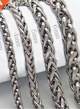HNSP STAINLESS STEEL TWIST CHAIN NELACE FOR MEN CHAIN MALE T