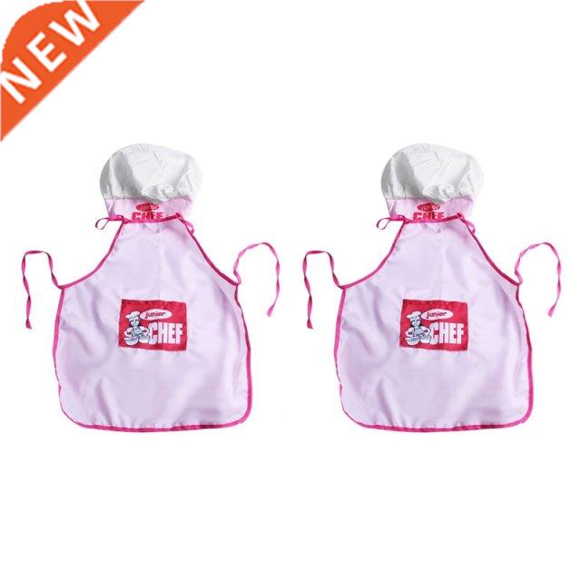 2X Childs Kids Chef Hat Apron Cooking Baking Boy Girl Chefs