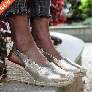 Wedge Heels Espadrille Summer Sandals High Soled Slipp Women