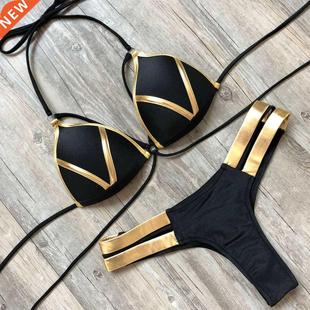 Bandage Patchwork Push Hot Swimwear Women Set Summer Bikini