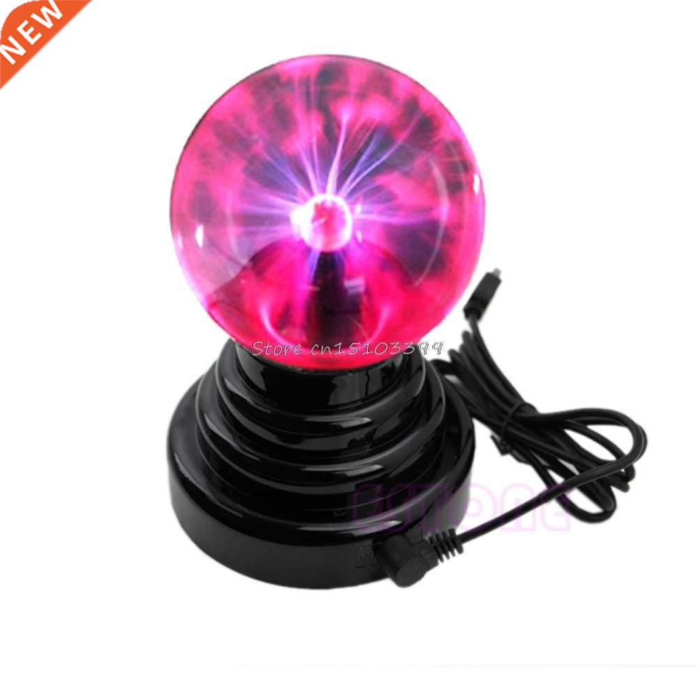New USB Magic Black Base Glass Plasma Ball Sphere Lightning