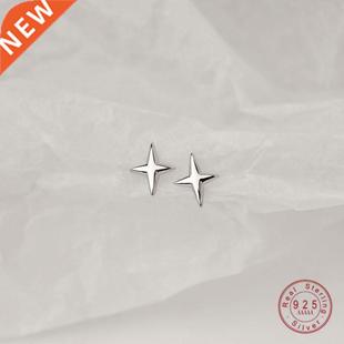 Sterling Silver Earrings MAN Women Stud S925 Stars Simple