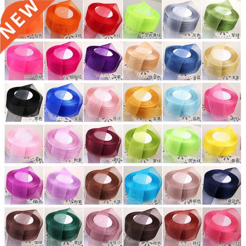 45meter/roll 12/15/20/25/40/50mm Organza Ribbons Wholesale W