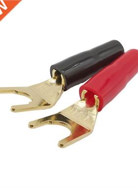 2Pcs U/Y Type Banana Plugs Gold-Plated Copper Banana Connect