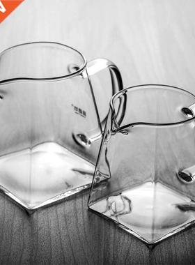 Heat-Resisting Clear Glass Tea Pitcher Square Creative Chine