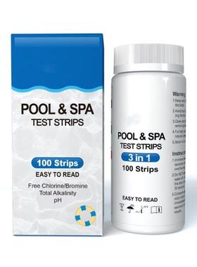 100 Pcs Water Test Strps 3-n-1 Swmmng Pool Water Qualty