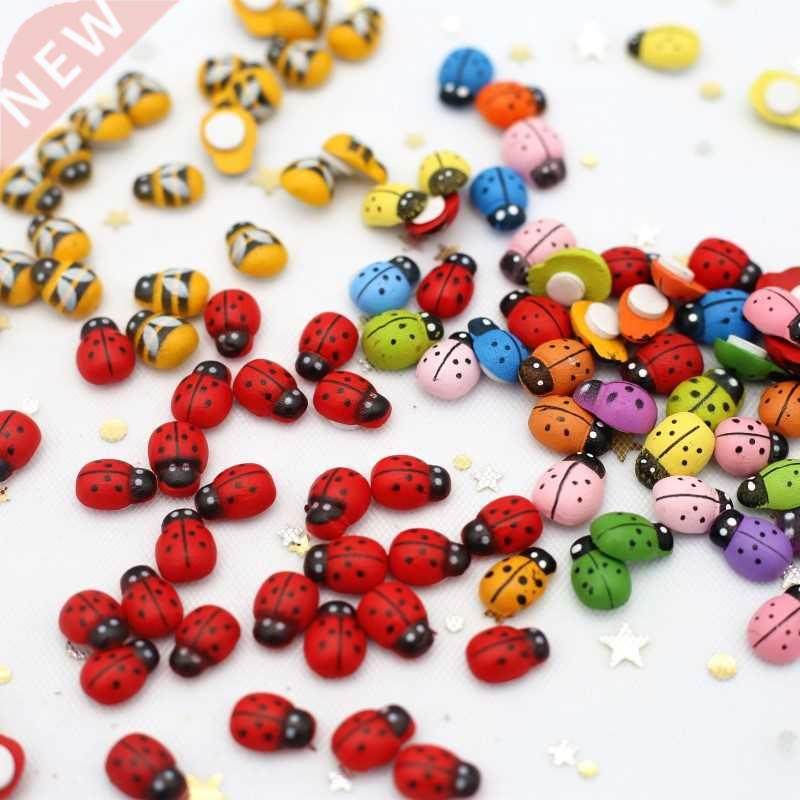 MINI Wood Bee Ladybug Colorful with Glue Home Refrigerator W