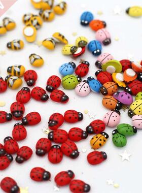 MINI Wood Bee Ladybug Colorful with Glue Home Refrigerator W
