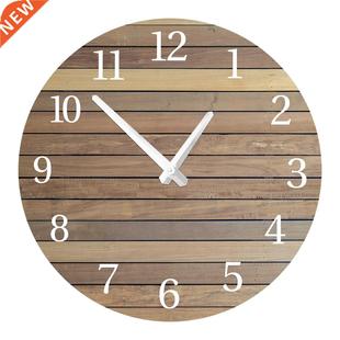 Design Wooden Decor Home Modern Clock Wall Round Retro