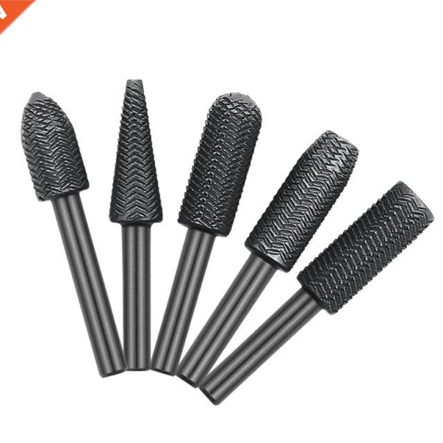 5 Pcs Woodworking Twist Drill Bits Wood Carving File Rasp Dr