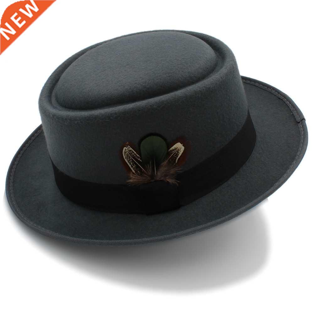 Fashion Women Men Felt Pork Pie Hat for Lad Crushable Ha Jaz