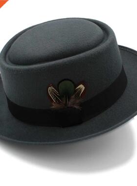 Fashion Women Men Felt Pork Pie Hat for Lad Crushable Ha Jaz